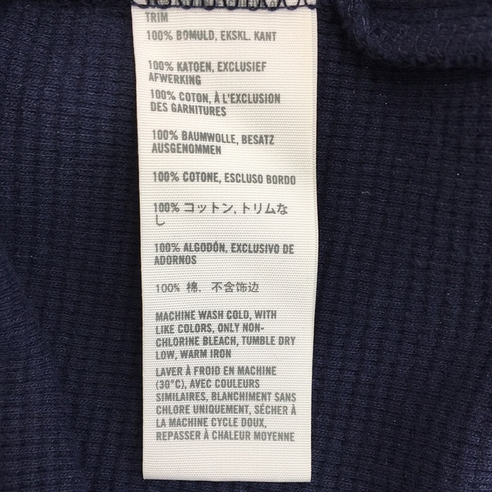 Hollister Mens Navy Blue Waffle Knit Long Sleeve Shirt Size XL EXCELLENT - Picture 8 of 8